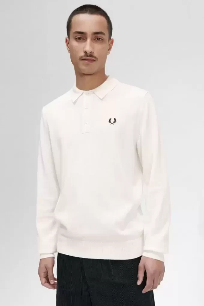 Chemise tricotée à manches longues pour homme