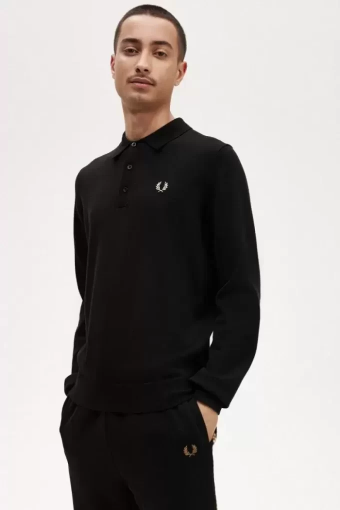 Chemise tricotée à manches longues pour homme