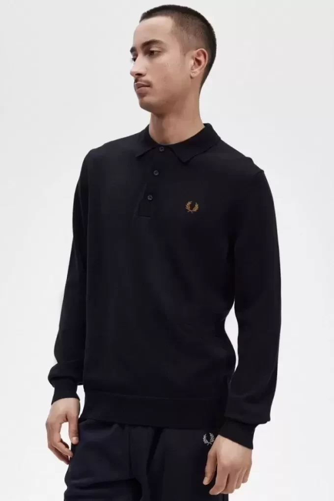 Chemise tricotée à manches longues pour homme