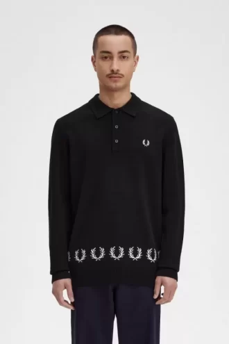 Chemise tricotée pour homme avec bordure en couronne de laurier