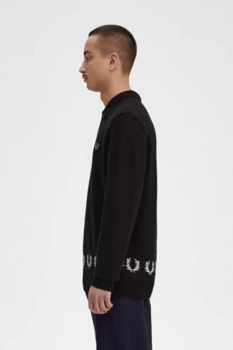 Chemise tricotée pour homme avec bordure en couronne de laurier