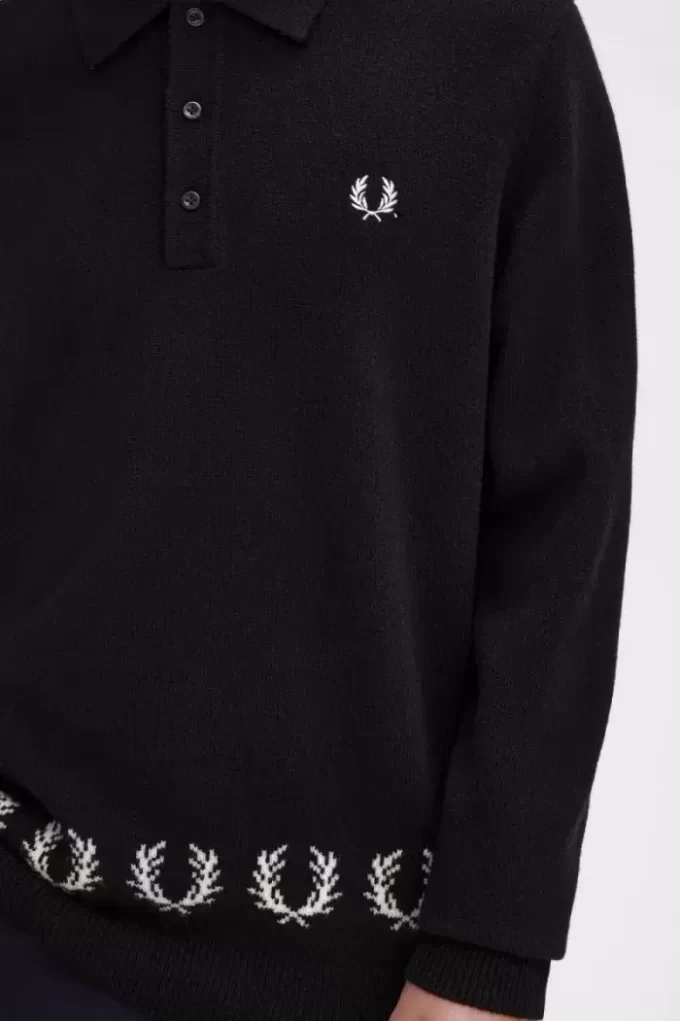 Chemise tricotée pour homme avec bordure en couronne de laurier