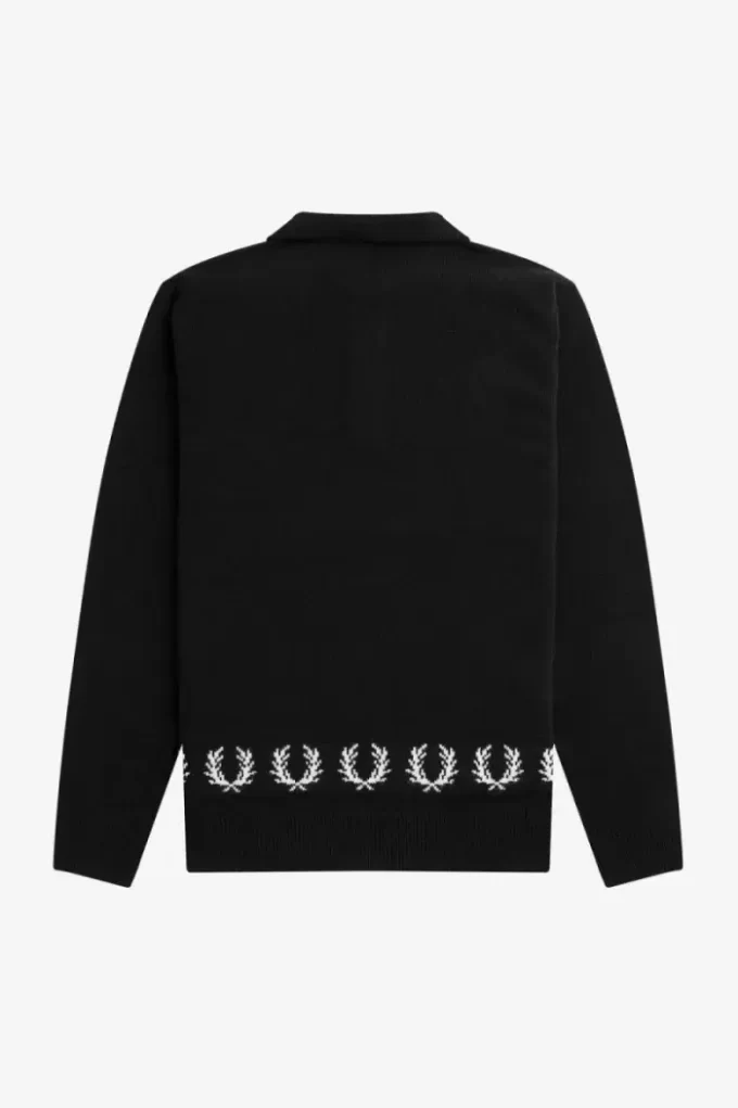 Chemise tricotée pour homme avec bordure en couronne de laurier