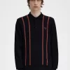 Chemise tricotée à rayures verticales pour homme