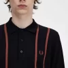 Chemise tricotée à rayures verticales pour homme