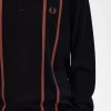 Chemise tricotée à rayures verticales pour homme