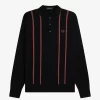 Chemise tricotée à rayures verticales pour homme