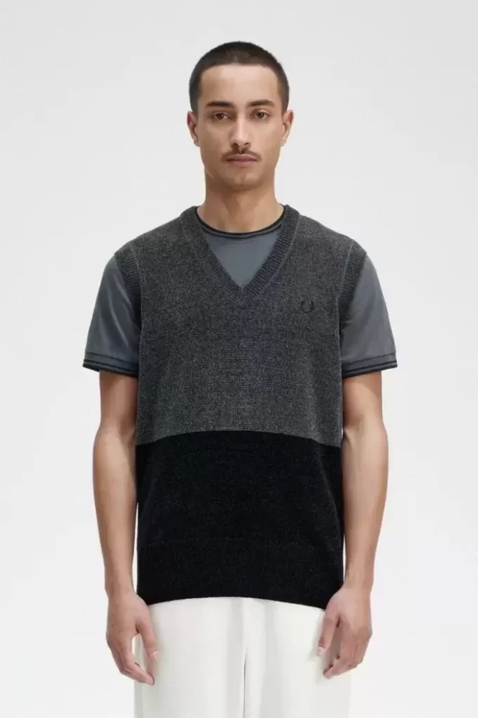 Débardeurs pour homme en chenille à blocs de couleurs
