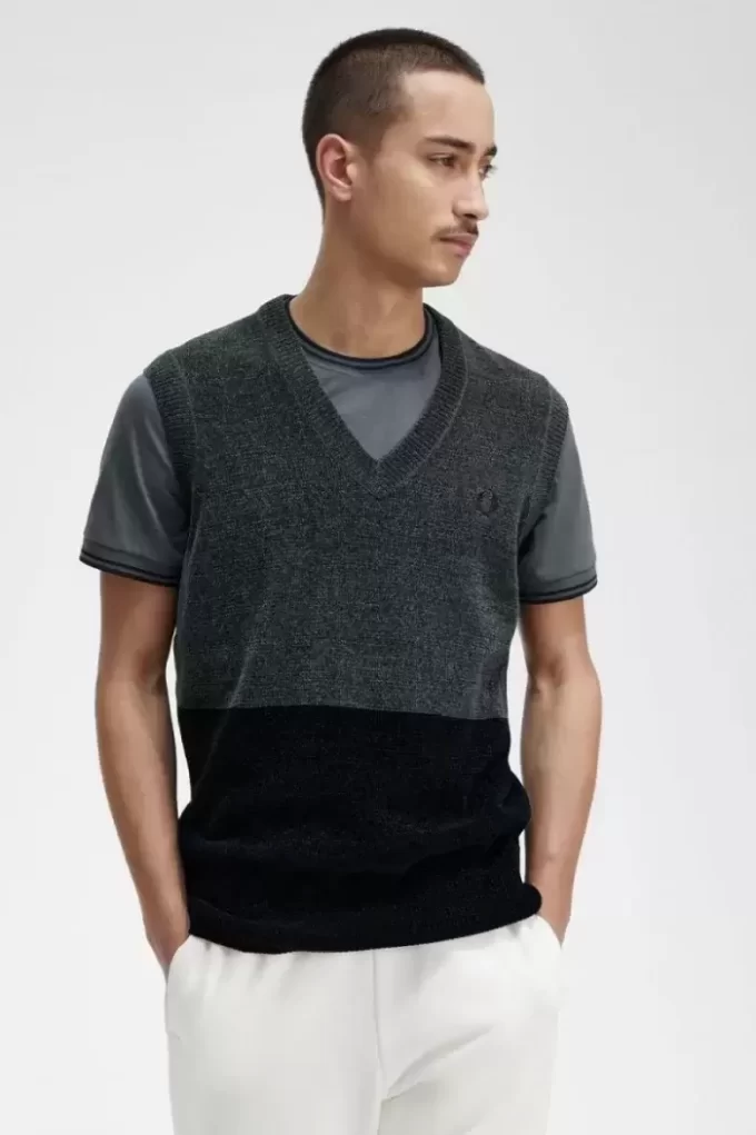 Débardeurs pour homme en chenille à blocs de couleurs