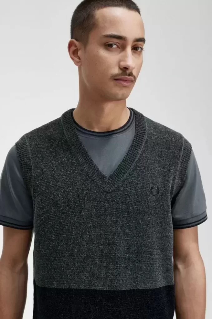 Débardeurs pour homme en chenille à blocs de couleurs