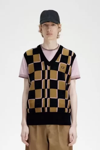 Débardeurs pour hommes à damier Glitch