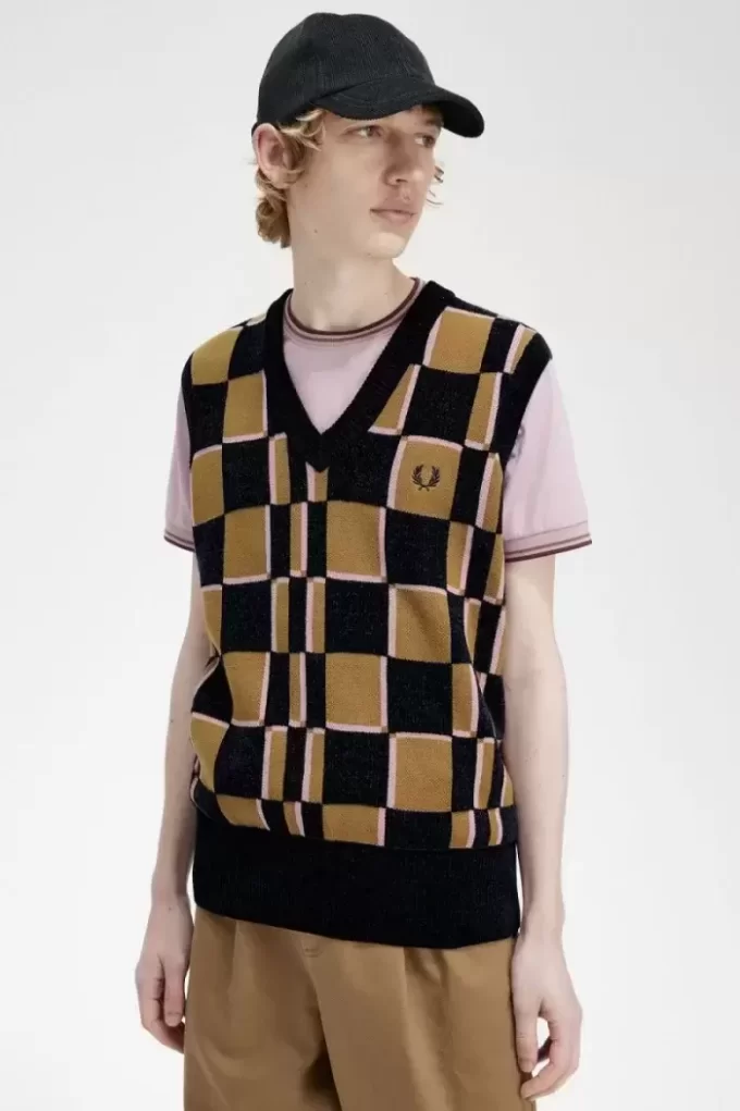 Débardeurs pour hommes à damier Glitch