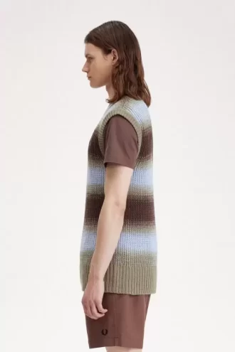 Débardeurs rayés en maille ajourée pour homme
