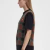 Débardeurs tricotés à motif tartan pour femme