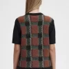 Débardeurs tricotés à motif tartan pour femme