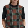 Débardeurs tricotés à motif tartan pour femme