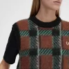 Débardeurs tricotés à motif tartan pour femme