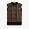 Débardeurs tricotés à motif tartan pour femme