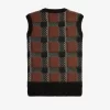 Débardeurs tricotés à motif tartan pour femme