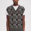 Débardeurs tricotés à motif tartan pour homme