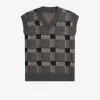 Débardeurs tricotés à motif tartan pour homme