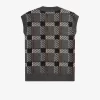 Débardeurs tricotés à motif tartan pour homme