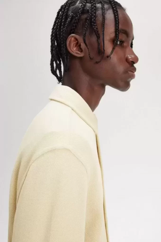 Polo boutonné à manches longues pour homme