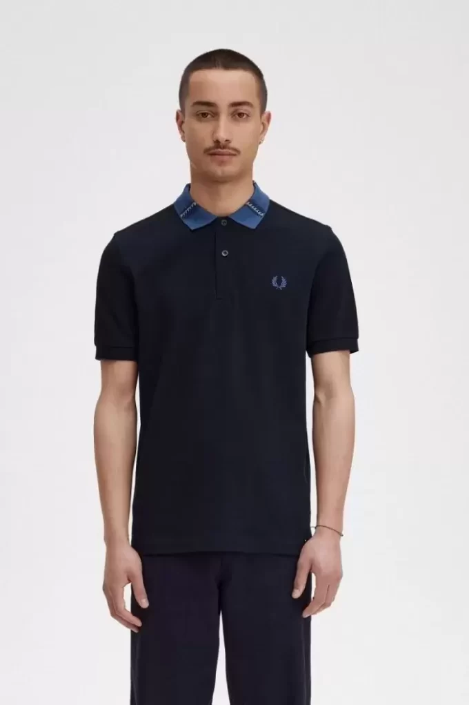 Polo à col graphique pour homme