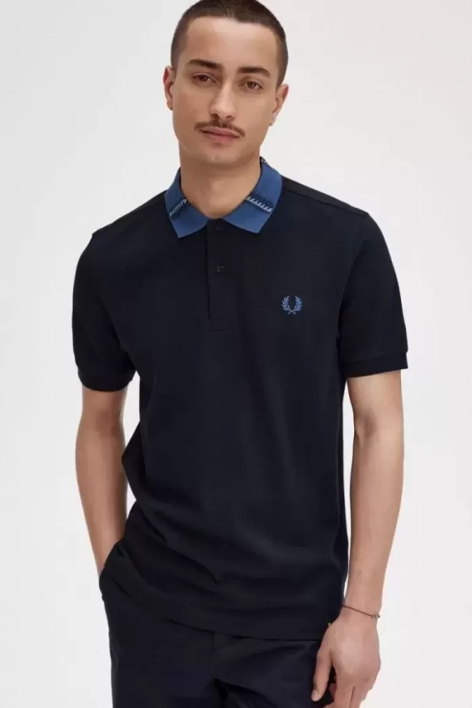 Polo à col graphique pour homme
