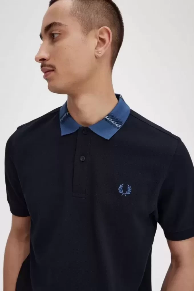 Polo à col graphique pour homme
