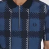 Polo à col zippé et motif tartan Glitch pour homme