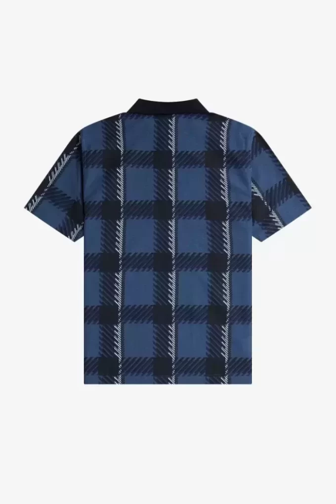 Polo à col zippé et motif tartan Glitch pour homme