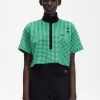 Polo court en piqué vichy pour femme