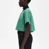 Polo court en piqué vichy pour femme