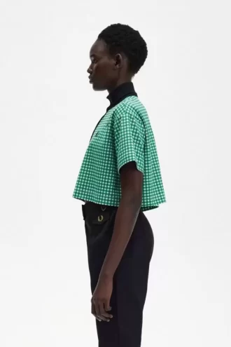 Polo court en piqué vichy pour femme