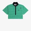 Polo court en piqué vichy pour femme