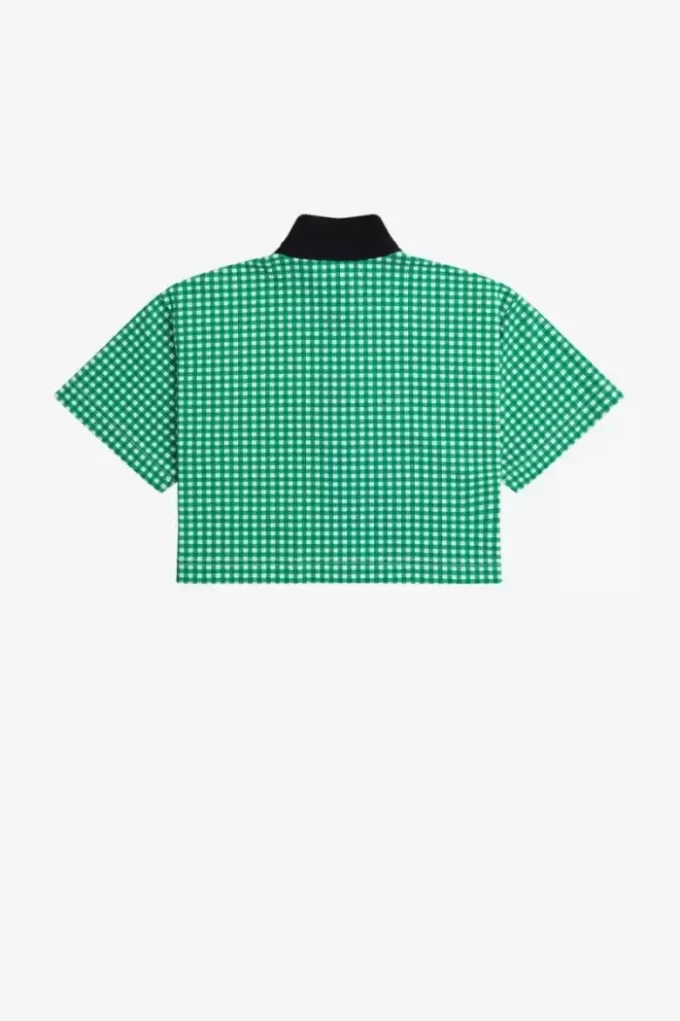 Polo court en piqué vichy pour femme