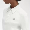 Polo côtelé à manches longues pour femme
