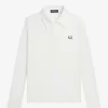 Polo côtelé à manches longues pour femme