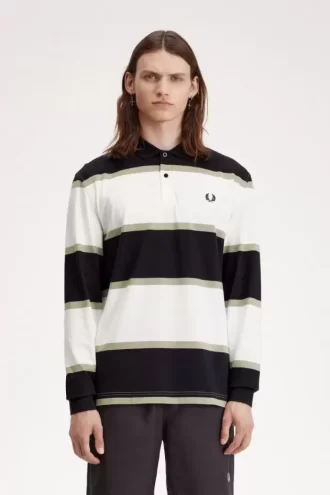 Polo décontracté à rayures pour homme