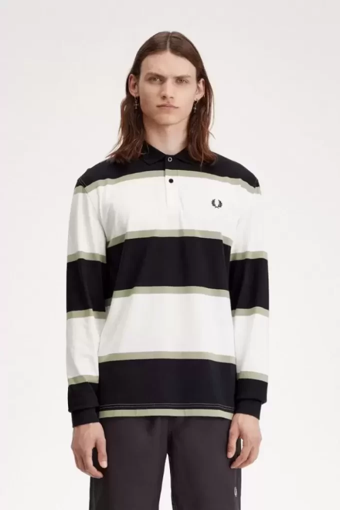 Polo décontracté à rayures pour homme