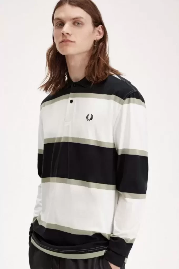 Polo décontracté à rayures pour homme