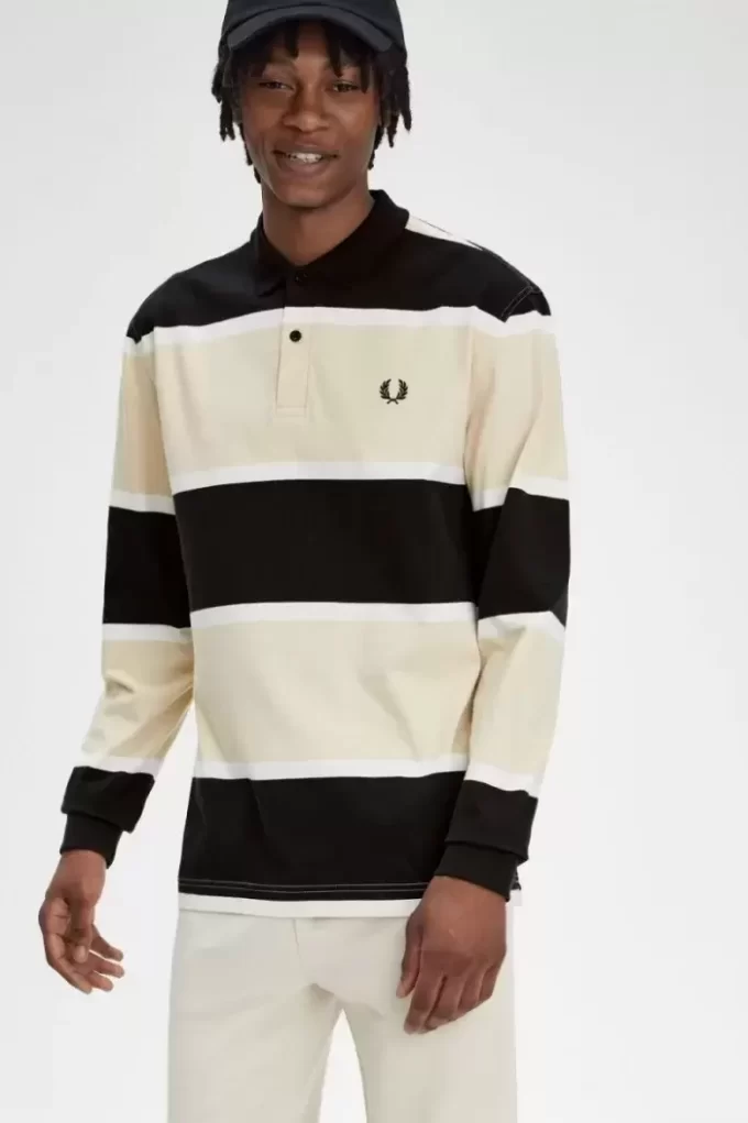 Polo décontracté à rayures pour homme