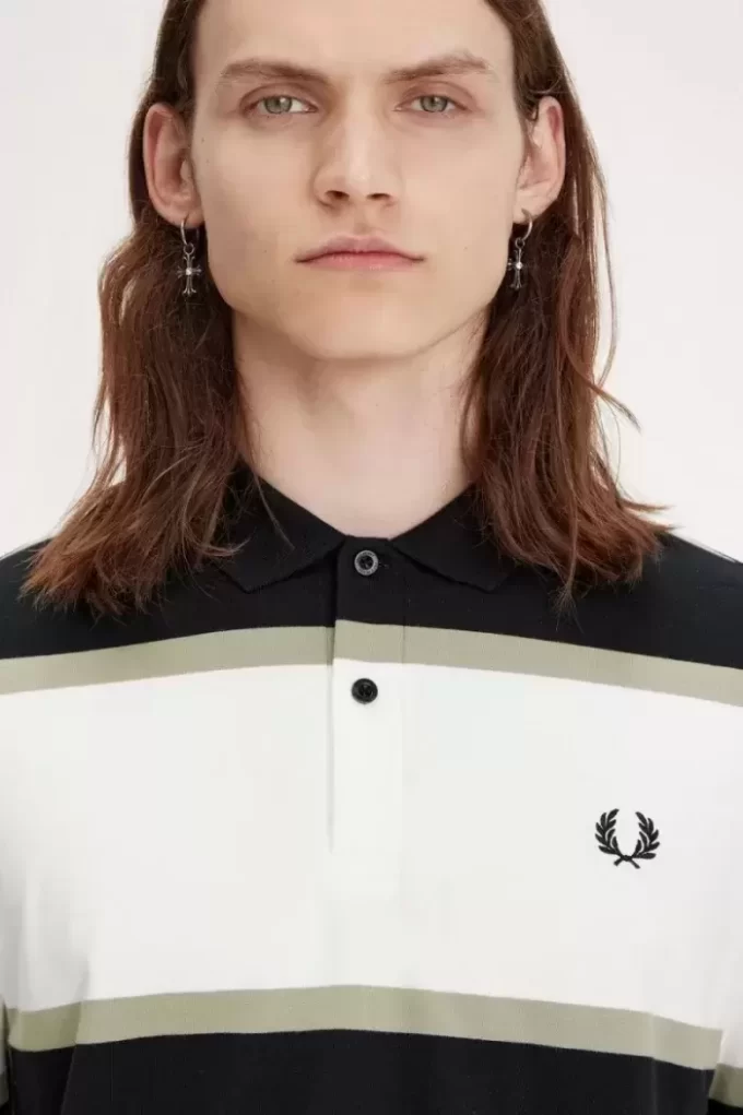 Polo décontracté à rayures pour homme