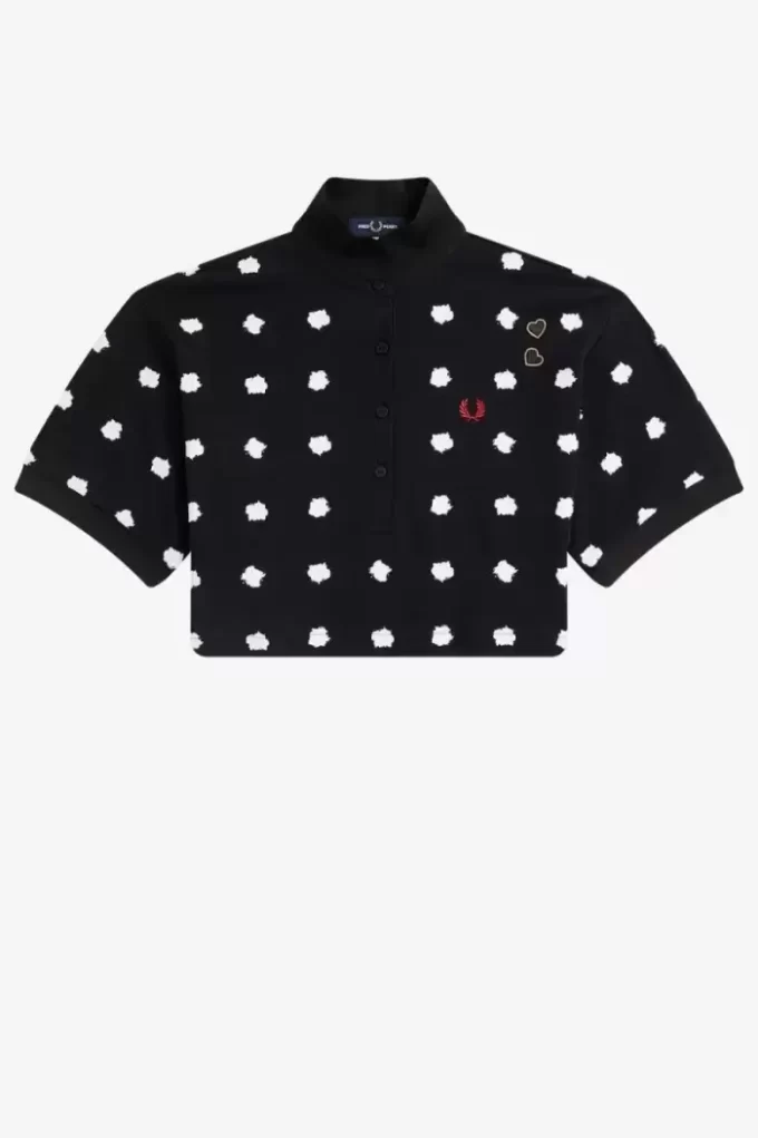 Polo femme en piqué à pois