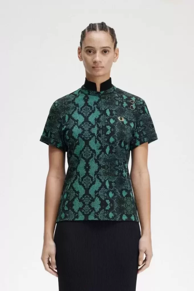 Polo femme à imprimé serpent