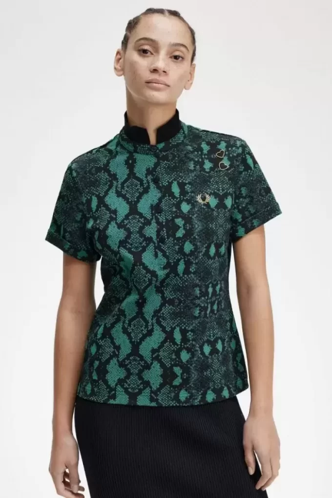Polo femme à imprimé serpent