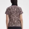 Polo femme à imprimé zèbre