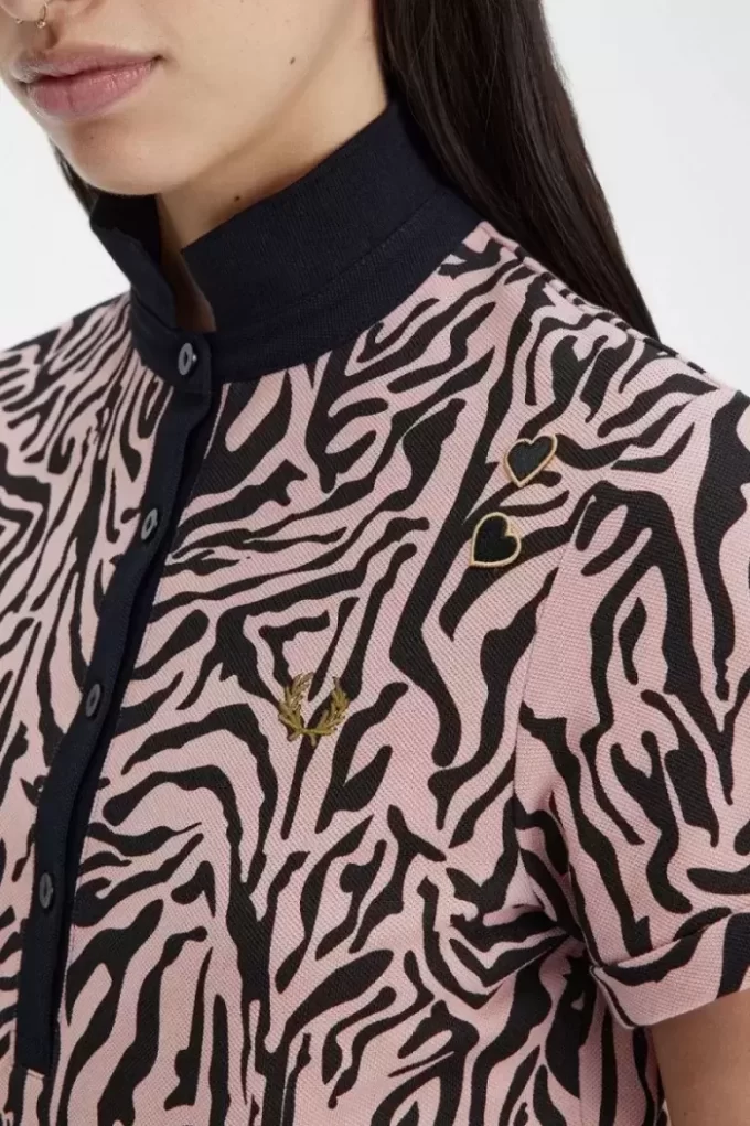 Polo femme à imprimé zèbre