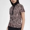 Polo femme à imprimé zèbre
